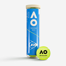 СЦ*Мяч теннисный Dunlop Australian Open, 601602, НЕГЕРМЕТ. уп..4 шт, одобр.ITF,фетр,нат.рез., желтый