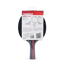 Ракетка для н/т TORRES Sport 1*, TT23005 для любителей, накладка 1,5 мм, конич. ручка