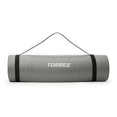 Коврик для йоги TORRES SOFT, YL10108, NBR(синт.каучук), толщина 0,8 см, серый