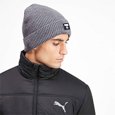 Шапка PUMA Ribbed Classic Beanie, 02170905, 100% акрил, серый