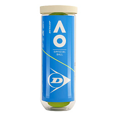 Мяч теннисный Dunlop Australian Open, 601601, уп..3 шт, одобр.ITF,фетр,нат.резина, желтый