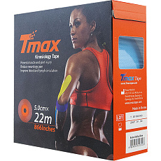 Тейп кинезиологический Tmax 22m Extra Sticky Blue (5 см x 22 м), 223228, голубой