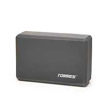 Блок для йоги TORRES, YL8005GR, размер 8x15x23 см, материал ЭВА, серый