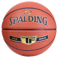 Мяч баск. SPALDING TF Gold 76857z, р.7, композит (микрофибра), коричнево-черный