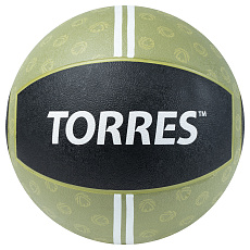 Медбол TORRES 9 кг, AL00239, резина, диаметр 27,5 см, хаки-черный