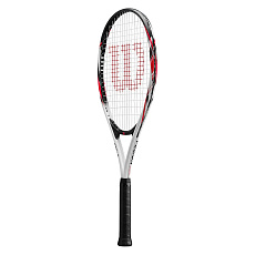 Ракетка б/т Wilson Fusion XL Gr2, WR199110U2, для любит, алюминий, со струнами, черно-бело-красный