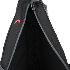 Сумка-чехол HEAD Base Racquet Bag S, 261323-BKOR, с карманом, для 3 тен.ракеток, черно-коралловый