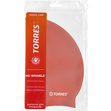 Шапочка для плав. TORRES No Wrinkle, SW-12203RD, красный, силикон