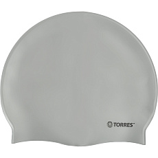 Шапочка для плав. TORRES Flat, SW-12201SV, серебристый, силикон