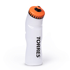 Бутылка для воды TORRES, SS1028, 750 мл, мягкий пластик, прозрачная, оранжево-черная крышка