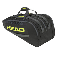 Сумка-чехол HEAD Base Racquet Bag L, 261403-BKNY, с карманом для 9 тен.ракеток, черно.желтый