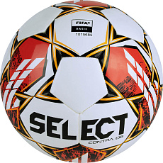 Мяч футб. SELECT Contra DB V23, 0854160300, р.4, FIFA Basic, 32 пан, ПУ, гибрид.сш, бел-чер-красн