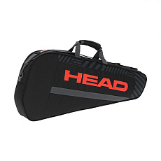Сумка-чехол HEAD Base Racquet Bag S, 261323-BKOR, с карманом, для 3 тен.ракеток, черно-коралловый