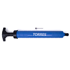 Насос TORRES двойного действия, SS1018, 30 см., пластик, гибкий шланг, игла (7 мм), синий
