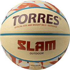 Мяч баск. TORRES Slam, B023145, р.5, резина, нейлон. корд, бут. кам, бежево-коричневый