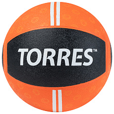 Медбол TORRES 3 кг, AL00233, резина, диаметр 22,9 см, оранжево-черный