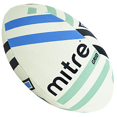Мяч для регби MITRE Grid D4P, 5BB1153B65, р. 5, резина, маш.сш., бело-синй