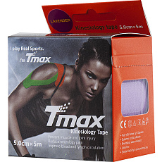 Тейп кинезиологический Tmax Extra Sticky Lavender (5 см x 5 м), 423198, фиолетовый