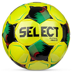 Мяч футзал. SELECT Futsal Mimas V26, 1053471007, р.4,FIFA Basic, 32п, ПУ, руч.сш, желто-зелено-черн.