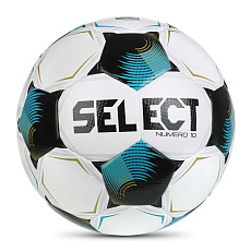 Мяч футб. SELECT Numero 10 V26, 0575071002, р.5, FIFA Basic, 32п, ПУ, гибр.сш, бело-черно-бирюзовый