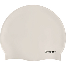 Шапочка для плав. TORRES Flat, SW-12201WT, белый, силикон