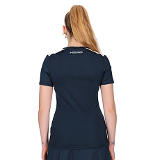 Футболка женская HEAD Club 22 T-Shirt W 814431-DB-L, р.L, 92% полиэстер, 8% эластан, темно-синий