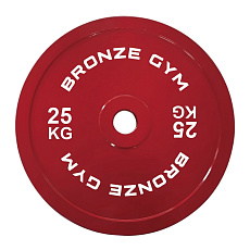 Диск калиброванный BRONZE GYM для пауэрлифтинга красный 25 кг