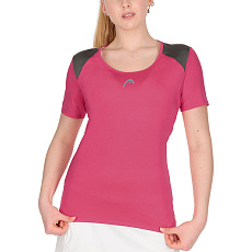 Футболка женская HEAD Club 22 T-Shirt W 814431-MA-XL, р.XL, 92% полиэстер, 8% эластан, розовый
