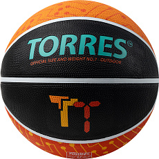 Мяч баск. TORRES TT, B023157, р.7, резина, нейлон. корд, бут. кам., черный-мультиколор