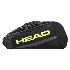 Сумка-чехол HEAD Base Racquet Bag L, 261403-BKNY, с карманом для 9 тен.ракеток, черно.желтый